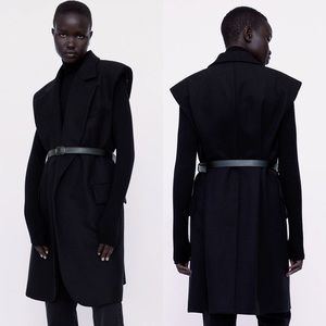 Zara Wool Bland Shoulder Pad Vest S